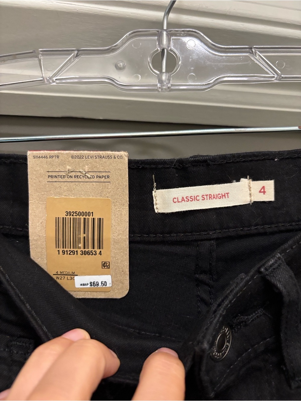 Levi’s classic straight black jeans 4 NWT - Picture 3 of 6